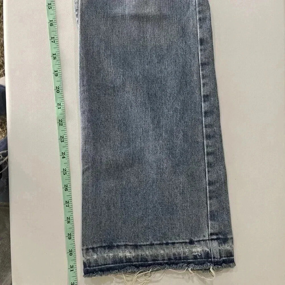 American Eagle Womens 6 Fray Hem Bootcut Jeans Mid Rise Distressed Boho 70s Y2K - Picture 11 of 11